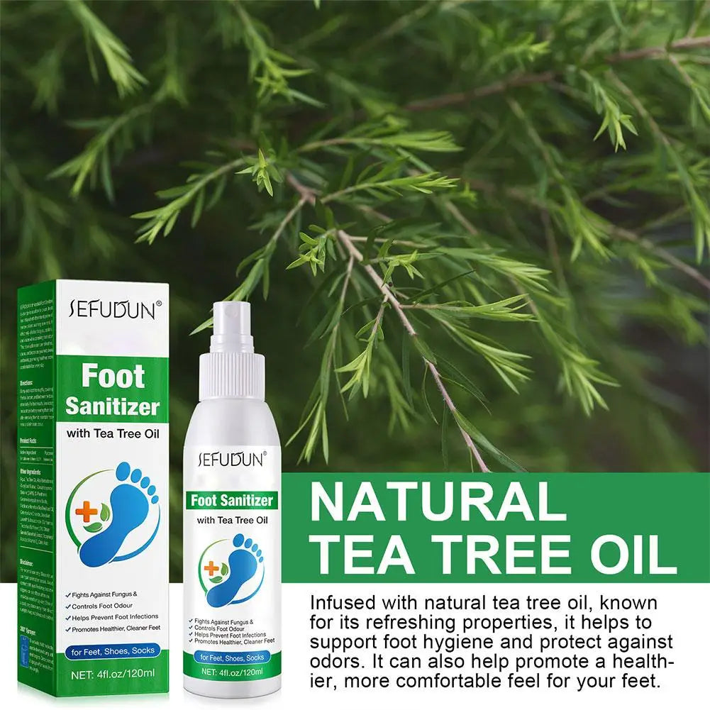 100ml Foot Deodorization Spray Removal Odor with Tea Tree Oil Foot Sanitizer Spray Moisturize Foot Drying Foot Odor Deodorant