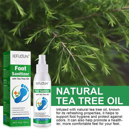 100ml Foot Deodorization Spray Removal Odor with Tea Tree Oil Foot Sanitizer Spray Moisturize Foot Drying Foot Odor Deodorant