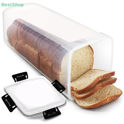 〔Rebecca〕Reusable Bread Sandwich Box Pasta Storage Box With Sealing Lid Clear Plastic Food Storage Container