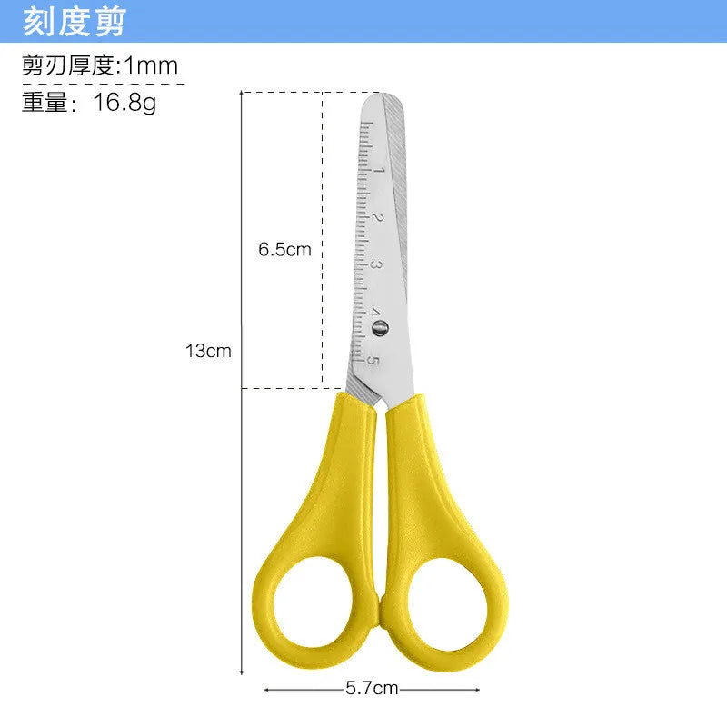Graduated Student Scissors DIY Handmade Scissors Safety Ruler Graduated Scissors Stationery Student Supplies Office Supplies