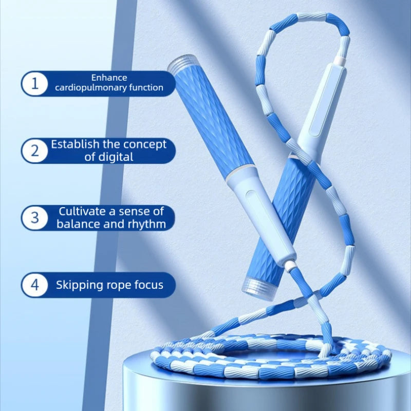 Exam Prep Student Jump Rope – Bamboo Soft Beads Anti-Tangle Design, Ergonomic No-Knot Rope for School Entrance Tests