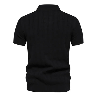 Spring/Summer New Mens T-shirt Woolen Polo Knitwear Short Sleeved Lapel Casual Top for Men