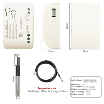 WiFi Smart Temperature Switch Ewelink Controller 2000W Intelligent Thermostat With Energy Consumption Monitor Work With Alexa