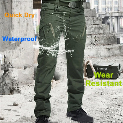 2024 Outdoor Waterproof Tactical Cargo Pants Multi-pocket Men Breathable Casual Long Trousers Male Quick Dry Cargo Pants