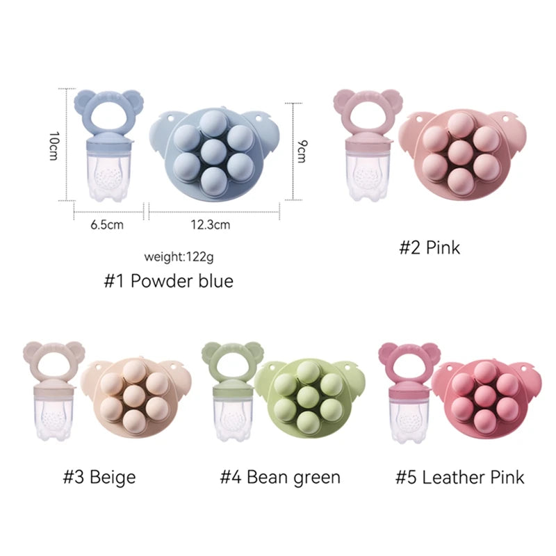 Baby Fruit Feeder Food Grade Silica Gel Pacifier Silicone Teething Nipple Feeding Grind Fruits Vegetable for Baby's Meal Feeding