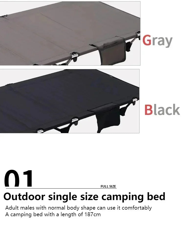Outdoor Lightweight Folding Bed Portable Camping Bed Simple Military Bed Accompanying Lunch Bed Camping Simple Leisure Bed
