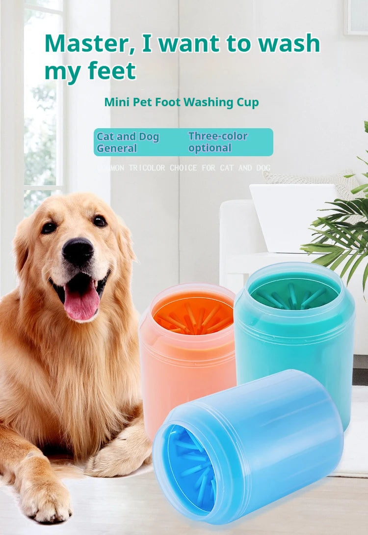 Portable Pet Paw Cleaner Soft Silicone Brush Dog Cat Foot Washer Cleaning Cup Easy to Use Durable Lightweight and Waterproof