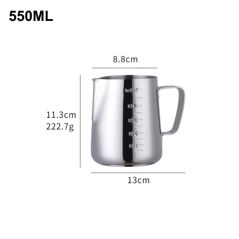 350/550ML Coffee Latte Milk Frothing Jug Milk Frother Pitcher Stainless Steel Jug Espresso Barista Pitcher Milk Pot With Scale