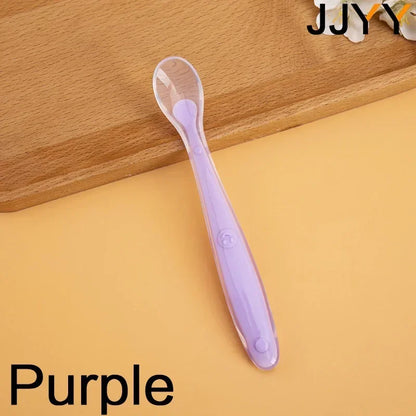 Baby Soft Silicone Spoon Candy Colored Child Food Feeding Spoon for Kids Travel Picnic Kitchen Tools