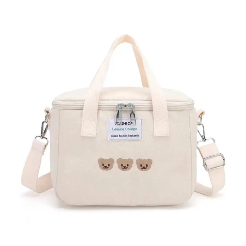 New Mother Baby Bag Diaper Bags Multifunctional Bear Embroidery Thermal Insulation Mommy Waterproof Fashion Food Storage