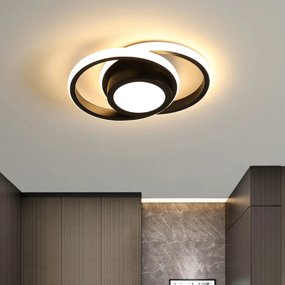 LED Ceiling Light 2 Rings Creative Design Modern Ceiling Lamp Indoor Lighting Fixtures Hallway Balcony Aisle Office Lustre
