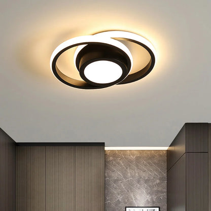 LED Ceiling Light 2 Rings Creative Design Modern Ceiling Lamp Indoor Lighting Fixtures Hallway Balcony Aisle Office Lustre