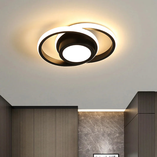 LED Ceiling Light 2 Rings Creative Design Modern Ceiling Lamp Indoor Lighting Fixtures Hallway Balcony Aisle Office Lustre