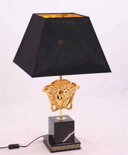 Modern LED Natural Marble Base Hardware Modern Light Luxury Bedside Lamp Decorative Lamp
