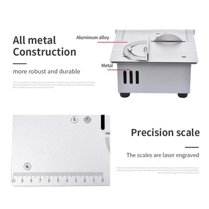 Mini Table Saw for Model Making and Crafts Compact Table Saw Benchtop Saw DIY Bench Saw Desktop Cutting Tool Hobby Saw