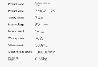 Portable Multifunction Fruit Juicer Blender 10 Blade Mini Ice Blender Smoothie Maker USB Charging Wireless Juice Extractor