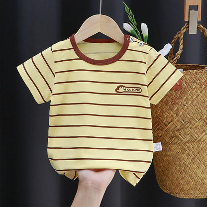 Baby Cotton T-shirts Cute Kids Print T Shirt Boys Girls Children Summer Short Sleeve Tops Infant Clothing