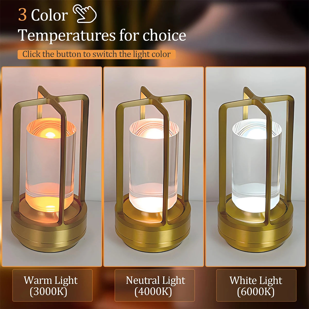 Led Touch Night Table Lamp Aluminium Light Rechargeable Cordless Home Lights Bedroom Desk Restaurant-creative Reading Decorative