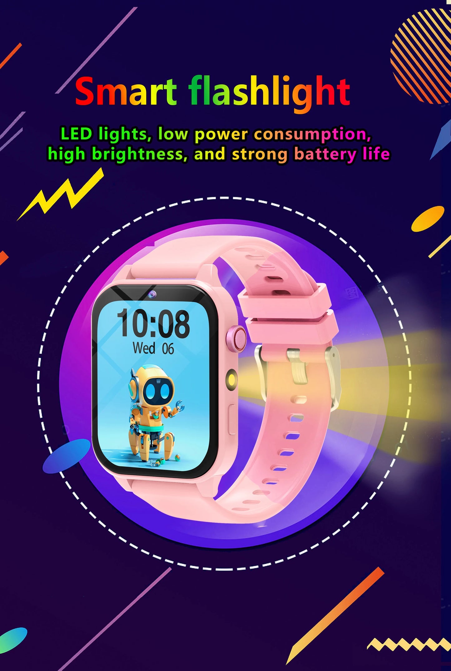2025 New Smart Watch For Children HD Touch Screen Camera 18 Games Sleep Monitoring Alarm Clock Calculator Birthday Gift Boy Girl