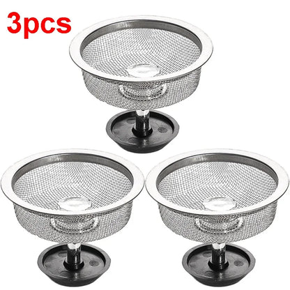 Wholesale Kitchen Sink Strainers with Handle Stopper Sink Drain Basket Stainless Steel Mesh Filter Waste Hole Trap Strainer
