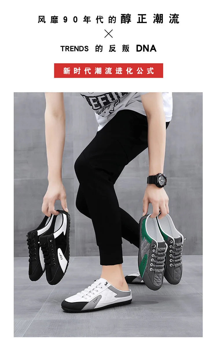 Half Slipper for Men Classic Summer Casual Shoes Men's Flat Shoe Slippers Concise Men Sneakers