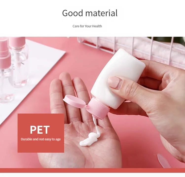 9 PCS Travel Dispensing Bottles Spray Bottles Lotion Bottles Cosmetic Bottles PET Plastic Bottles Seals Portable and Leak-proof