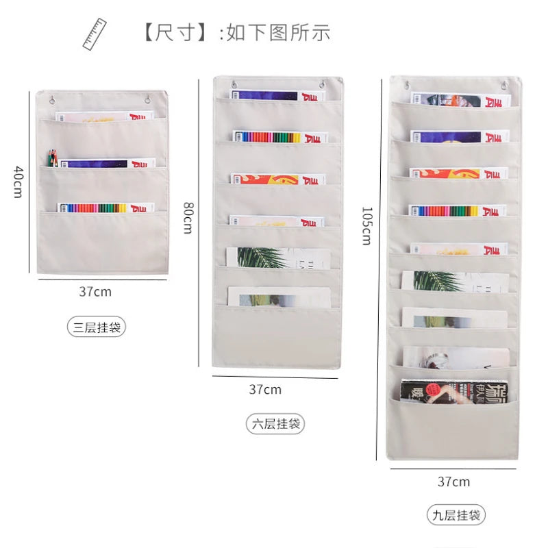 Hanging File Folder Organizer Over The Door Wall Mounted Storage Pockets Chart Home Office Classroom Organization