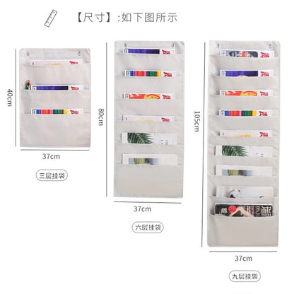 Hanging File Folder Organizer Over The Door Wall Mounted Storage Pockets Chart Home Office Classroom Organization
