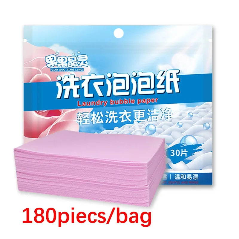 30-180PCS Laundry Detergent Sheets Easy Dissolve Laundry Tablets Strong Deep Cleaning Detergent Laundry Soap for Washing Machine