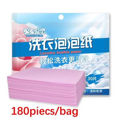30-180PCS Laundry Detergent Sheets Easy Dissolve Laundry Tablets Strong Deep Cleaning Detergent Laundry Soap for Washing Machine