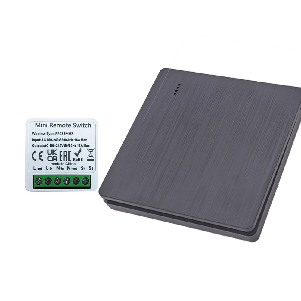 Wireless Smart Switch Light 433Mhz RF 86 Wall Panel Switch with Remote Control Mini Relay Receiver Home Led Light Lamp Fan