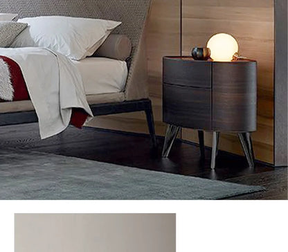 Solid Wood Creative Elliptical Bedside Table Modern Simple Night Stand for Bedroom Nightstands Storage Cabinet Bedroom Furniture