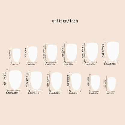 24pcs Fingertips White Press on Nails Pink Almond Wearing Nail Stickers Simple French False Nails Manicure for Women Free Glue