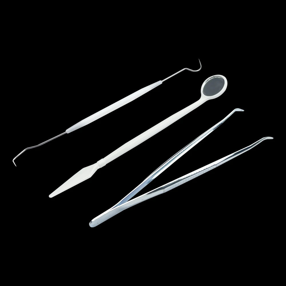 Dental Tool Kit Stainless Steel Instrument Disposable Cleaning Tools Mouth Mirror Probe Hook Pick Tweezer Set dentista Oral Care
