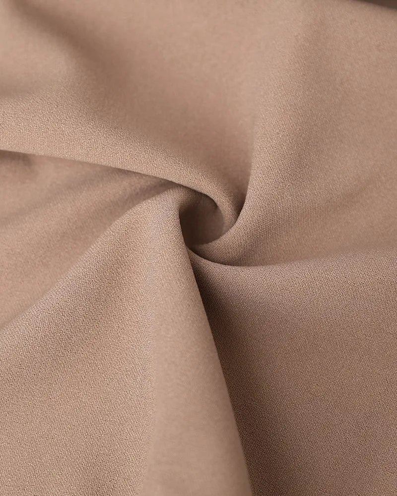 Elegant 2-Piece Women's Office Outfit Set with Mock Neck Crop Top And Buttoned Pants with Pocket Lady Work Wear matching Sets