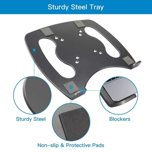 100x100mm Laptop VESA Mount Tray, Vented Notebook Tray,Laptop Holder Arm Mount Attachment,Laptop Tray Clamp for Monitor