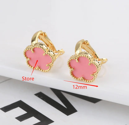 Irregular New Double Sided Natural Stone Shell Plant Five Leaf Flower Jewelry Set Necklace Earrings Women's High Quality Clover
