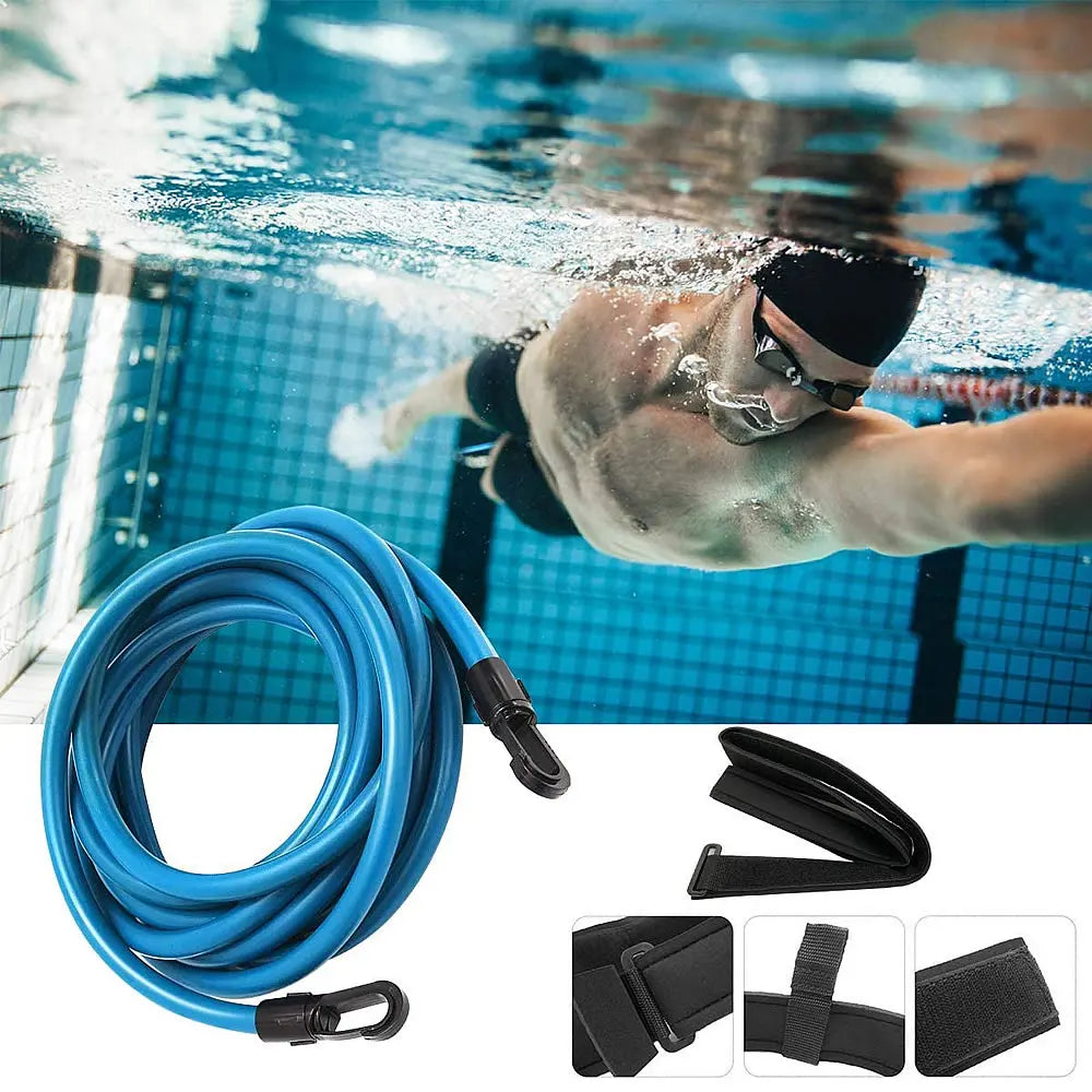Swimming Belts Stationary Swim Trainer Swim in Place Resistance Bands Swimming Elastic Rope