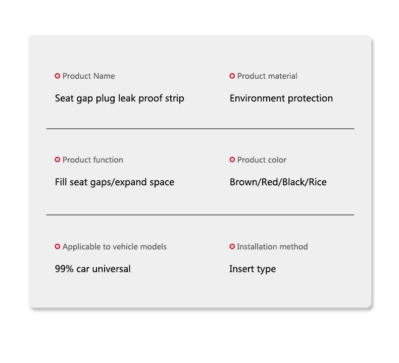 2pcs Car Seat Gap Filler Organizer Waterproof Car Seat Gap Plug Strip with 2 Grooves Seat Gap Storage Auto Interior Accessories