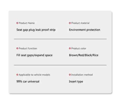 2pcs Car Seat Gap Filler Organizer Waterproof Car Seat Gap Plug Strip with 2 Grooves Seat Gap Storage Auto Interior Accessories