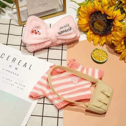 1set Clothes Suit Exquisite Soft Knitted Sweater DIY Accessories For 30cm Kawaii Yellow Duck Lalafanfan Plush Toys Stuffed Dolls