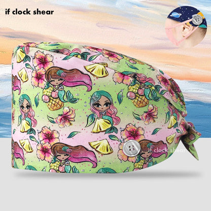 Printing Clinic Pharmacy Work Hat Dentistry Operating Room Doctor Scrubs Hats Adjustable Medical Nurse Accessories Surgical Caps