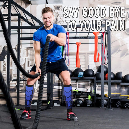 1 Pair Sports Compression Socks for Women and Men - Calf Support Socks for Running Nurses Flight Pregnancy Circulation Athletic