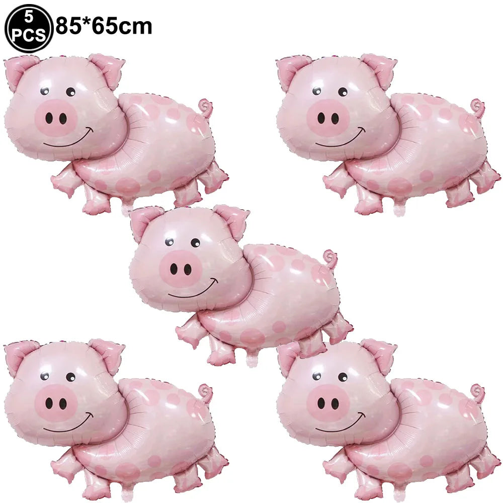 Farm Animals Tableware Plates Cups Napkins Tablecloth Farm Birthday Party Decor Birthday Banner Farm Animals Pig Cow Balloon