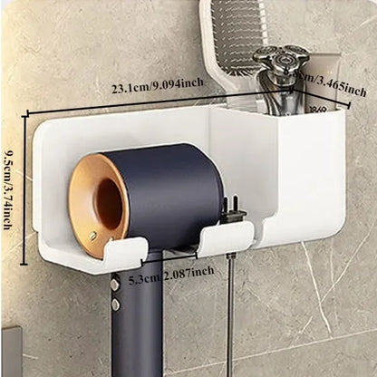 Wall-mounted hair dryer rack No punching hair dryer rack Toilet hair dryer bracket Bathroom hair dryer hanger