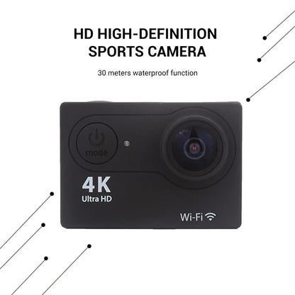 Helmet Video Recording Camera Sports Cameras Outdoor Cam 4K Action Camera 1080P/30FPS WiFi 2.0" 170D Underwater Waterproof