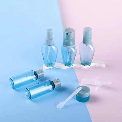 10pcs Travel Bottles Toiletry Kit Leak Proof Portable Set, Red Clear Flight Size Cosmetic Containers for Lotion,Shampoo