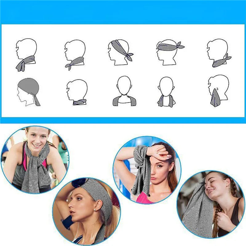 Cooling Hoodie Towel Sweat Absorption Extra Soft Sun Protection Quick Drying Sweat Towel Neck Wrap Sports Supplies