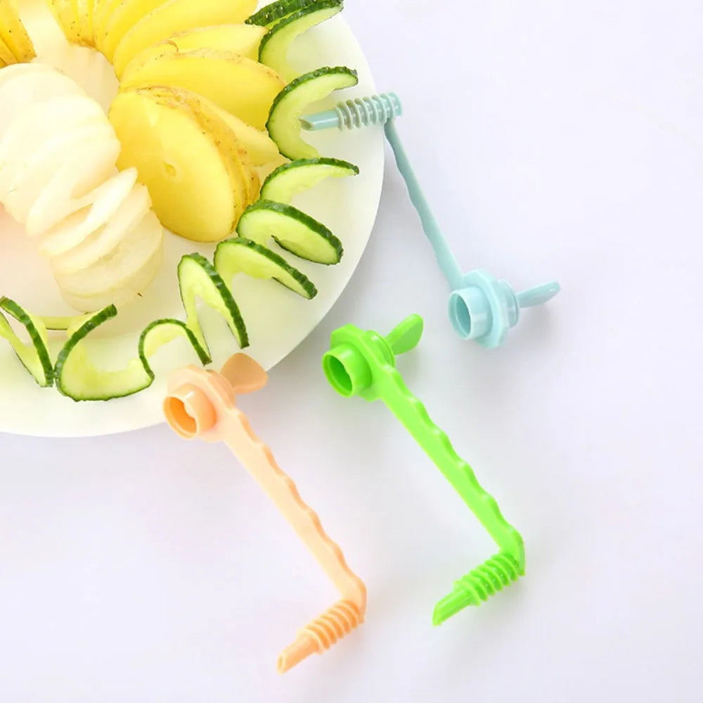 Manual Spiral Screw Slicer Vegetable Tool labor-saving Rotate Potato Slicer Plastic Potato Spiral Slice Cutter Fruit