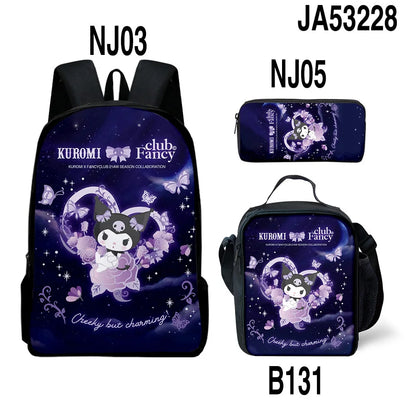 Sanrio Kuromi Backpack Sanrio Backpack Pencil Bag Student School Bag Primary and Middle kawaii Cartoon School Bag Mochila